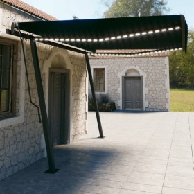 Toldo automático con LED sensor de viento gris antracita 4,5x3m de vidaXL, Toldos - Ref: Foro24-3070174, Precio: 670,99 €, De...