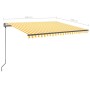 Retractable manual awning with yellow and white poles, 4x3.5 m. by vidaXL, Awnings - Ref: Foro24-3070218, Price: 622,27 €, Di...