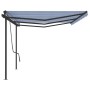 Toldo retráctil automático con postes azul y blanco 6x3,5 m de vidaXL, Toldos - Ref: Foro24-3070286, Precio: 847,87 €, Descue...