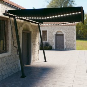 Manual retractable awning with anthracite gray LED 4.5x3 m by vidaXL, Awnings - Ref: Foro24-3070164, Price: 571,99 €, Discoun...