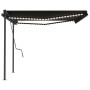 Toldo retráctil manual con LED gris antracita 4,5x3 m de vidaXL, Toldos - Ref: Foro24-3070164, Precio: 578,56 €, Descuento: %