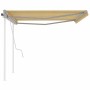 Retractable manual awning with yellow and white poles, 4x3 m. by vidaXL, Awnings - Ref: Foro24-3069938, Price: 571,56 €, Disc...