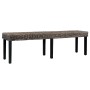 Banco de ratán kubu y madera maciza de mango negro 160 cm de vidaXL, Bancos de comedor y cocina - Ref: Foro24-285794, Precio:...