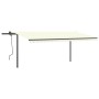 Automatic retractable awning with cream poles 5x3.5 m by vidaXL, Awnings - Ref: Foro24-3070267, Price: 765,92 €, Discount: %