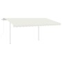 Automatic retractable awning with cream posts 4.5x3 m by vidaXL, Awnings - Ref: Foro24-3069967, Price: 476,78 €, Discount: %