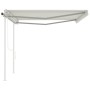 Automatic retractable awning with cream posts 4.5x3 m by vidaXL, Awnings - Ref: Foro24-3069967, Price: 476,78 €, Discount: %