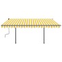 Toldo automático LED sensor de viento amarillo y blanco 4,5x3 m de vidaXL, Toldos - Ref: Foro24-3070173, Precio: 673,32 €, De...