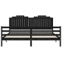 Bed frame with black solid wood headboard 200x200 cm by vidaXL, Beds and slatted bases - Ref: Foro24-3194205, Price: 191,95 €...