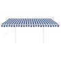 Toldo manual retráctil con postes azul y blanco 4x3,5 m de vidaXL, Toldos - Ref: Foro24-3070016, Precio: 451,54 €, Descuento: %