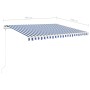 Toldo manual retráctil con postes azul y blanco 4x3,5 m de vidaXL, Toldos - Ref: Foro24-3070016, Precio: 451,54 €, Descuento: %