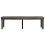 Banco de ratán kubu y madera maciza de mango negro 160 cm de vidaXL, Bancos de comedor y cocina - Ref: Foro24-285794, Precio:...