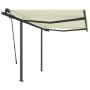 Toldo manual retráctil con postes crema 3x2,5 m de vidaXL, Toldos - Ref: Foro24-3070097, Precio: 294,31 €, Descuento: %