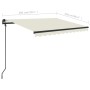 Manual retractable awning with cream poles 3x2.5 m by vidaXL, Awnings - Ref: Foro24-3070097, Price: 300,99 €, Discount: %