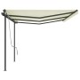 Toldo retráctil automático con postes crema 6x3 m de vidaXL, Toldos - Ref: Foro24-3070207, Precio: 704,33 €, Descuento: %