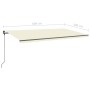 Toldo retráctil automático con postes crema 6x3 m de vidaXL, Toldos - Ref: Foro24-3070207, Precio: 704,33 €, Descuento: %