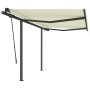 Toldo manual retráctil con postes color crema 3,5x2,5 m de vidaXL, Toldos - Ref: Foro24-3070117, Precio: 358,20 €, Descuento: %