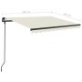 Retractable manual awning with cream-colored posts, 3.5x2.5 m. by vidaXL, Awnings - Ref: Foro24-3070117, Price: 358,20 €, Dis...