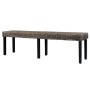 Banco de ratán kubu y madera maciza de mango negro 160 cm de vidaXL, Bancos de comedor y cocina - Ref: Foro24-285794, Precio:...