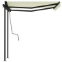 Automatic retractable awning with cream poles 3.5x2.5 m by vidaXL, Awnings - Ref: Foro24-3070127, Price: 490,84 €, Discount: %