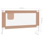 Barandilla de seguridad cama de niño gris taupe tela 150x25 cm de vidaXL, Barandillas de seguridad - Ref: Foro24-10220, Preci...