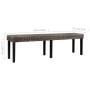 Banco de ratán kubu y madera maciza de mango negro 160 cm de vidaXL, Bancos de comedor y cocina - Ref: Foro24-285794, Precio:...