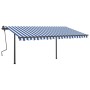 Manual retractable awning with blue and white LED 4x3.5 m by vidaXL, Awnings - Ref: Foro24-3070221, Price: 642,11 €, Discount: %