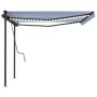 Manual retractable awning with blue and white LED 4x3.5 m by vidaXL, Awnings - Ref: Foro24-3070221, Price: 642,11 €, Discount: %