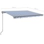 Manual retractable awning with blue and white LED 4x3.5 m by vidaXL, Awnings - Ref: Foro24-3070221, Price: 642,11 €, Discount: %