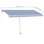 Toldo de pie retráctil manual azul y blanco 400x300 cm de vidaXL, Toldos - Ref: Foro24-3069536, Precio: 601,48 €, Descuento: %