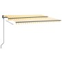 Toldo automático LED sensor de viento amarillo y blanco 4x3,5 m de vidaXL, Toldos - Ref: Foro24-3070233, Precio: 837,32 €, De...