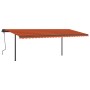 Toldo retráctil automático con postes naranja y marrón 6x3 m de vidaXL, Toldos - Ref: Foro24-3070210, Precio: 693,77 €, Descu...