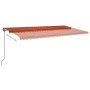 Toldo retráctil automático con postes naranja y marrón 6x3 m de vidaXL, Toldos - Ref: Foro24-3070210, Precio: 693,77 €, Descu...