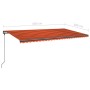 Toldo retráctil automático con postes naranja y marrón 6x3 m de vidaXL, Toldos - Ref: Foro24-3070210, Precio: 693,77 €, Descu...