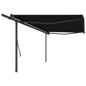 Automatic retractable awning with anthracite gray poles 5x3.5 m by vidaXL, Awnings - Ref: Foro24-3070269, Price: 783,99 €, Di...