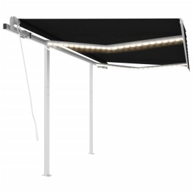 Toldo automático LED sensor de viento gris antracita 3,5x2,5 m de vidaXL, Toldos - Ref: Foro24-3069934, Precio: 560,92 €, Des...