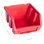 Kit de cajas de almacenaje 8 pzas panel de pared rojo negro de vidaXL, Armarios para herramientas - Ref: Foro24-150817, Preci...