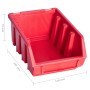 Kit de cajas de almacenaje 8 pzas panel de pared rojo negro de vidaXL, Armarios para herramientas - Ref: Foro24-150817, Preci...