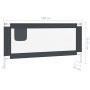 Barandilla de seguridad cama de niño gris oscuro tela 180x25 cm de vidaXL, Barandillas de seguridad - Ref: Foro24-10231, Prec...