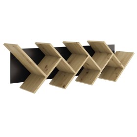 FMD Geometric wall shelf in oak and black color by FMD, Shelves and shelves - Ref: Foro24-436995, Price: 106,43 €, Discount: %