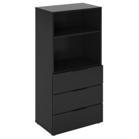 FMD Chest of drawers with 3 drawers and open shelves black by FMD, Wardrobes - Ref: Foro24-437007, Price: 173,99 €, Discount: %