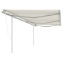 Toldo retráctil automático con postes crema 6x3 m de vidaXL, Toldos - Ref: Foro24-3070007, Precio: 676,99 €, Descuento: %