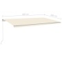 Toldo retráctil automático con postes crema 6x3 m de vidaXL, Toldos - Ref: Foro24-3070007, Precio: 676,99 €, Descuento: %