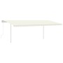 Toldo retráctil manual con LED crema 6x3,5 m de vidaXL, Toldos - Ref: Foro24-3070082, Precio: 740,62 €, Descuento: %