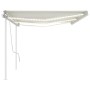 Toldo retráctil manual con LED crema 6x3,5 m de vidaXL, Toldos - Ref: Foro24-3070082, Precio: 740,62 €, Descuento: %