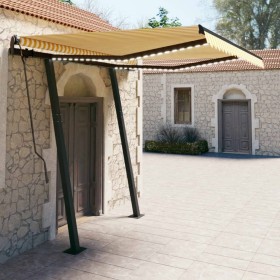 Toldo manual retráctil con LED amarillo y blanco 3x2,5 m de vidaXL, Toldos - Ref: Foro24-3070103, Precio: 345,99 €, Descuento: %