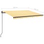 Retractable manual awning with yellow and white LED lights 3x2.5 m by vidaXL, Awnings - Ref: Foro24-3070103, Price: 351,00 €,...