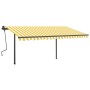 Manual retractable awning with yellow and white LED 4.5x3 m by vidaXL, Awnings - Ref: Foro24-3070163, Price: 568,07 €, Discou...