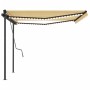 Manual retractable awning with yellow and white LED 4.5x3 m by vidaXL, Awnings - Ref: Foro24-3070163, Price: 568,07 €, Discou...