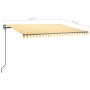 Manual retractable awning with yellow and white LED 4.5x3 m by vidaXL, Awnings - Ref: Foro24-3070163, Price: 568,07 €, Discou...