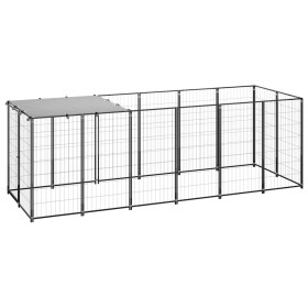 Black steel kennel 330x110x110 cm by vidaXL, Dog kennels and fences - Ref: Foro24-150782, Price: 253,14 €, Discount: %